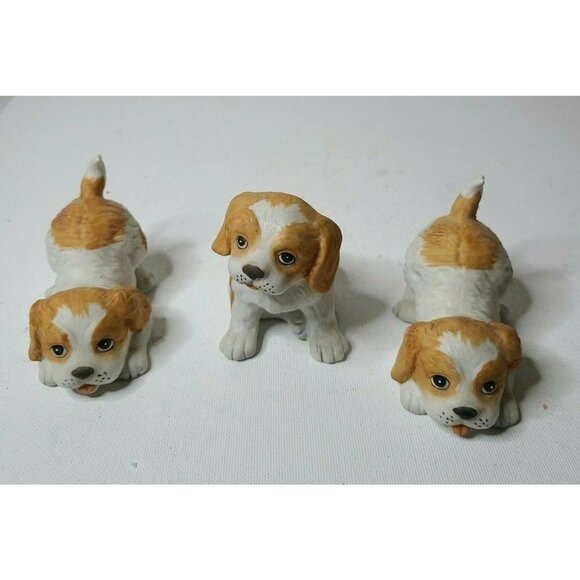 Homco Other - VINTAGE Homco Playful Brittany Cocker Spaniel Puppies Resin Figurines Set of 3